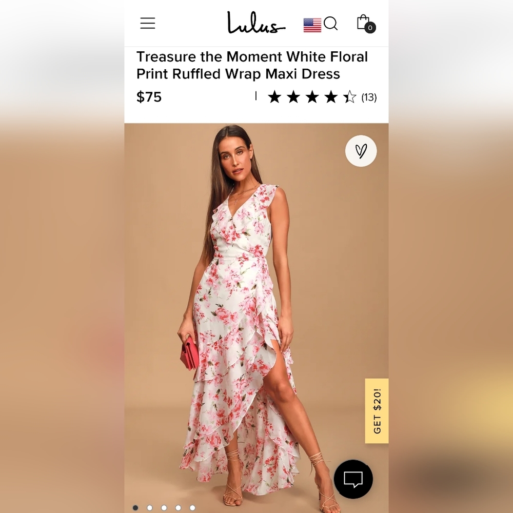 Like New Lulus Floral Wrap Dress XS